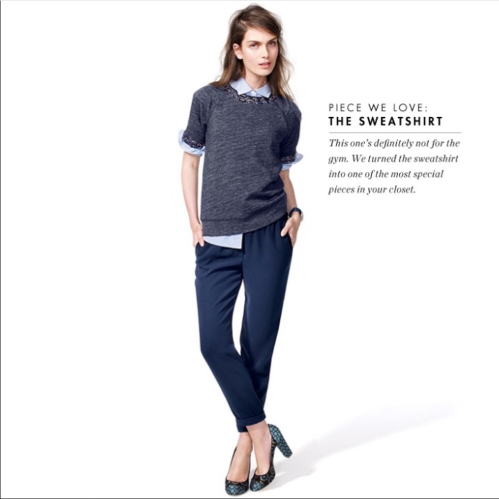 J Crew Drapey Drawstring Pant in Navy